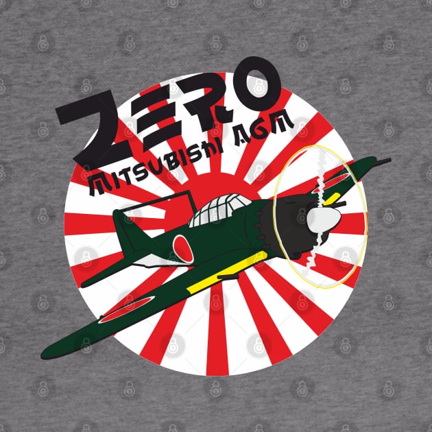 Japanese Mitsubishi A6M ZERO fighter jet by FAawRay